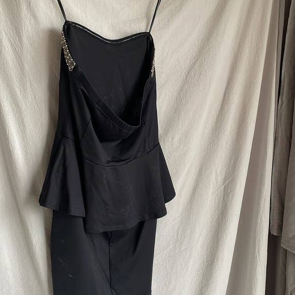 Zara Holiday Black Sweetheart Mini Dress beading detail - Picture 7 of 9